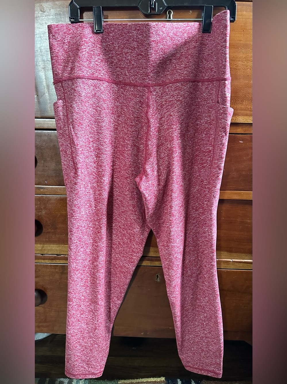 Athleta Heather Rose Red High-Waist Pocket Leggings